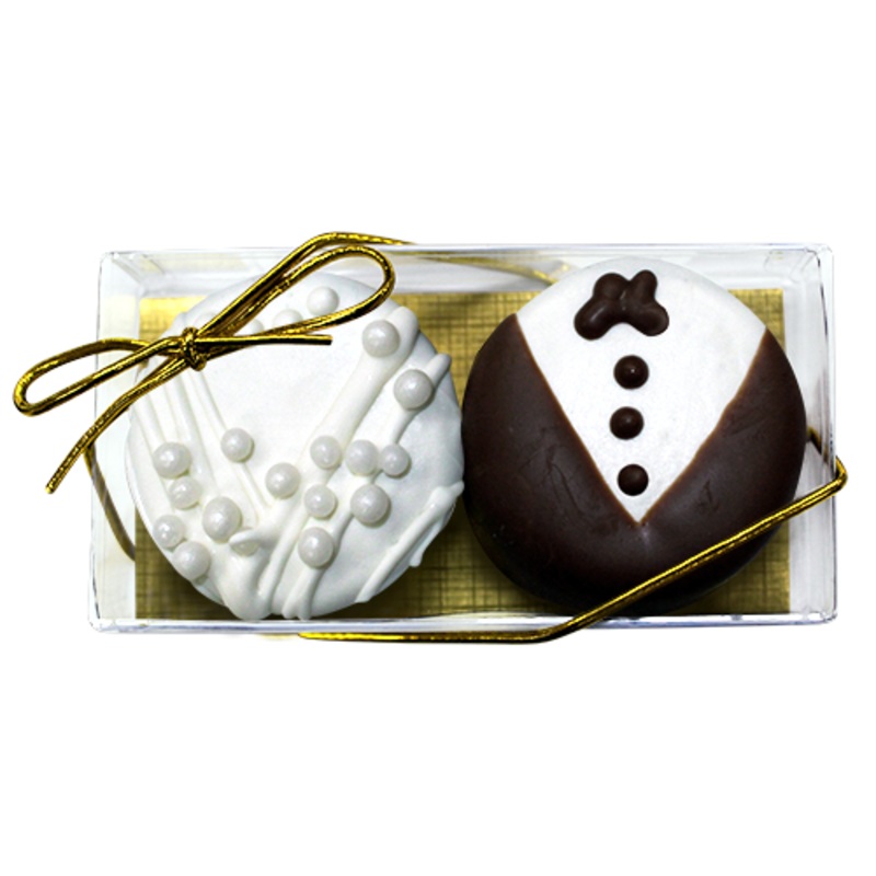 Bride & Groom Chocolate Covered Oreos Set (2 Dozen Minimum)