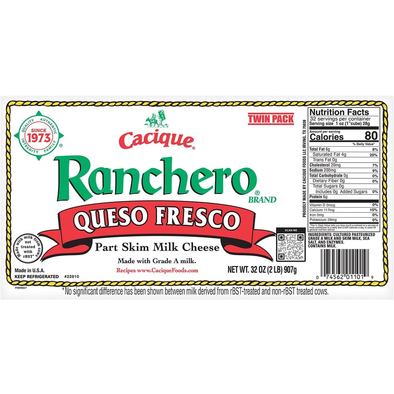 Cacique Ranchero Queso Fresco Cheese 16 oz. ea., 2 pk.