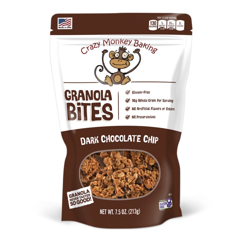 Crazy Monkey Baking Dark Chocolate Chip Granola Bites – 7.5oz