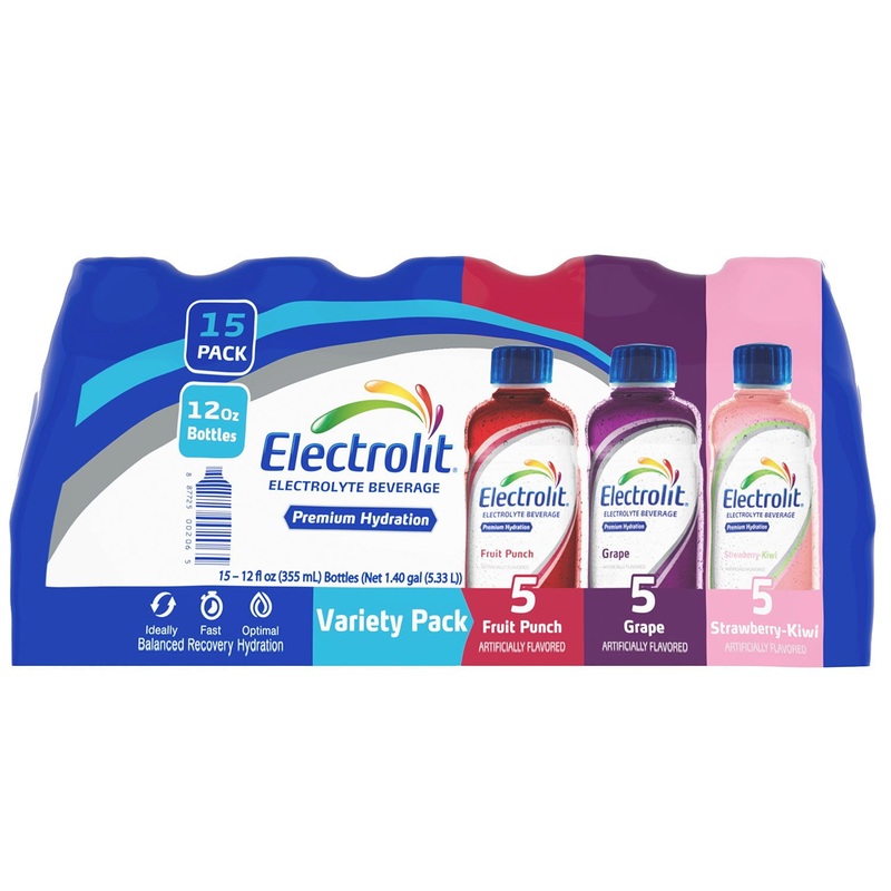 Electrolit Premium Hydration, Variety Pack, 12 fl. oz., 15 pk.