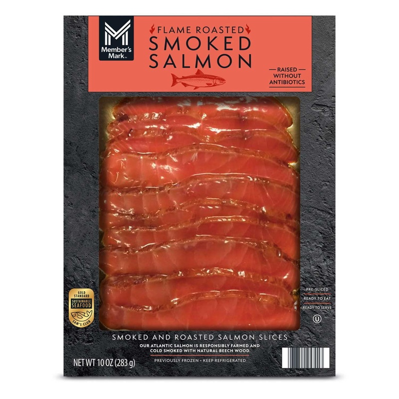 Member’s Mark Farm Raised Flame Roasted and Smoked Salmon Slices, 10 oz.