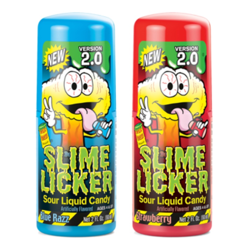 Toxic Waste Slime Licker 2.0 Blue Razz and Strawberry Sour Liquid Candy – 2oz / 12ct
