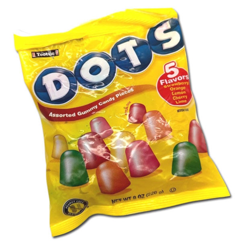 DOTS Assorted Gummy Candy Peg Bag – 8oz