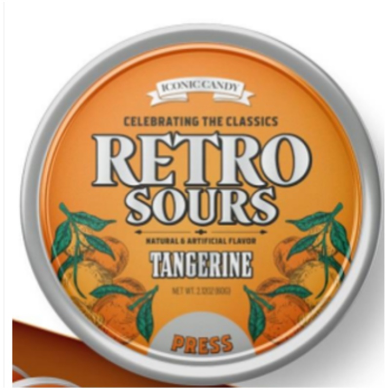 Iconic Retro Sours Tangerine Tin 8ct Box
