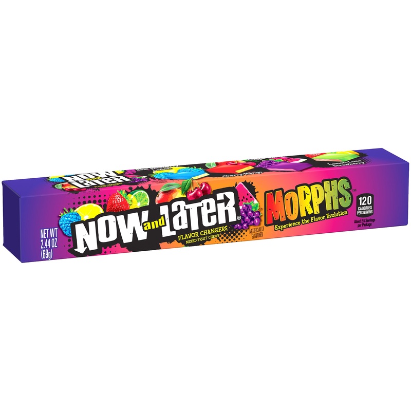 Now and Later Morphs Flavor Changers Mixed Fruit Chews – 2.44-oz. Bar