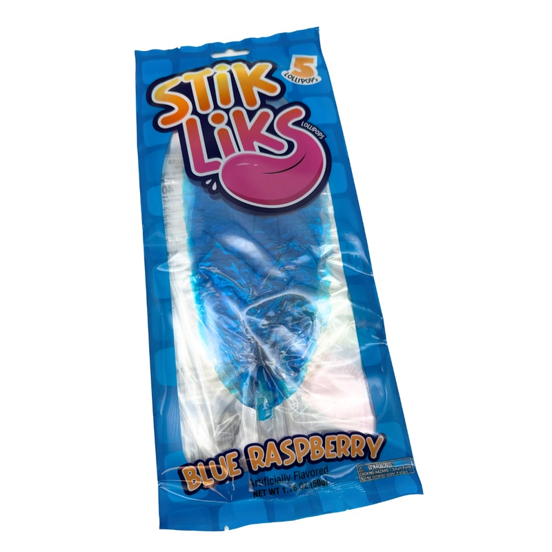 Stik Liks Blue Raspberry Lollipops – 1.75oz / 5ct