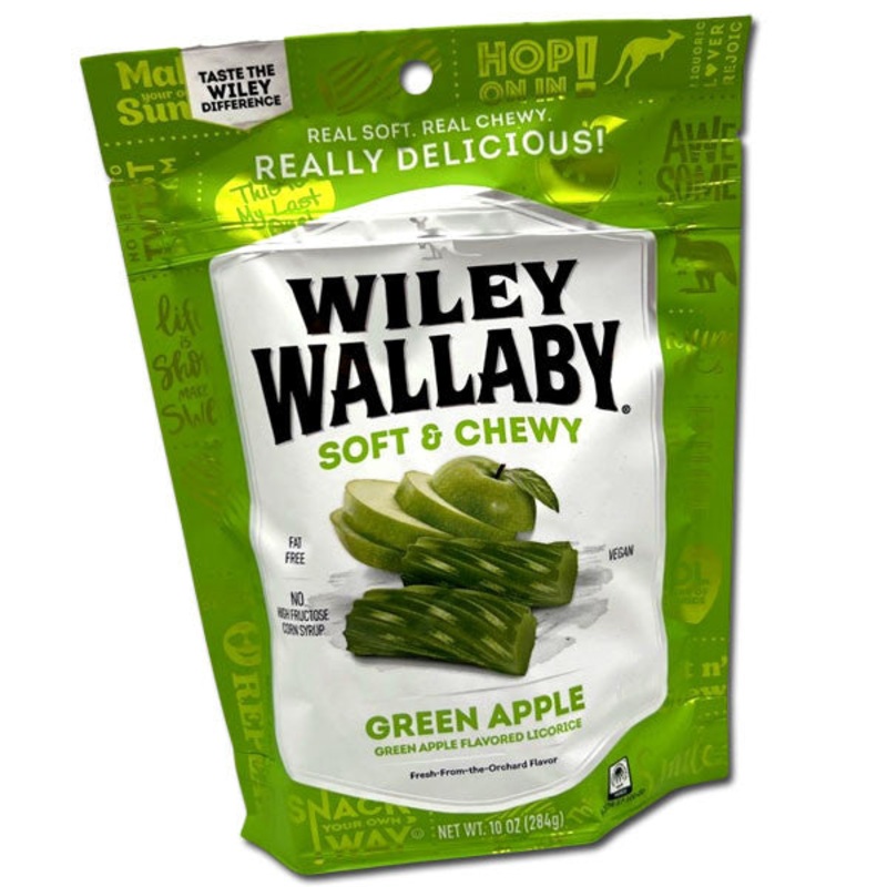 Wiley Wallaby Soft & Chewy Green Apple Licorice – 10oz