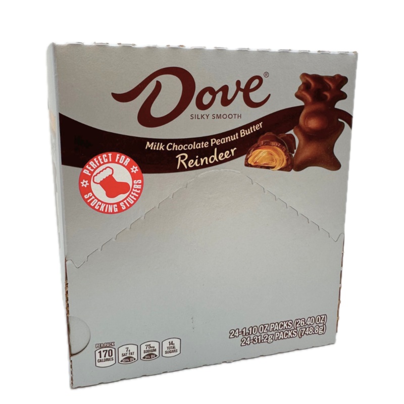 Dove Milk Chocolate Peanut Butter Filled Reindeer – 1.1oz / 24ct
