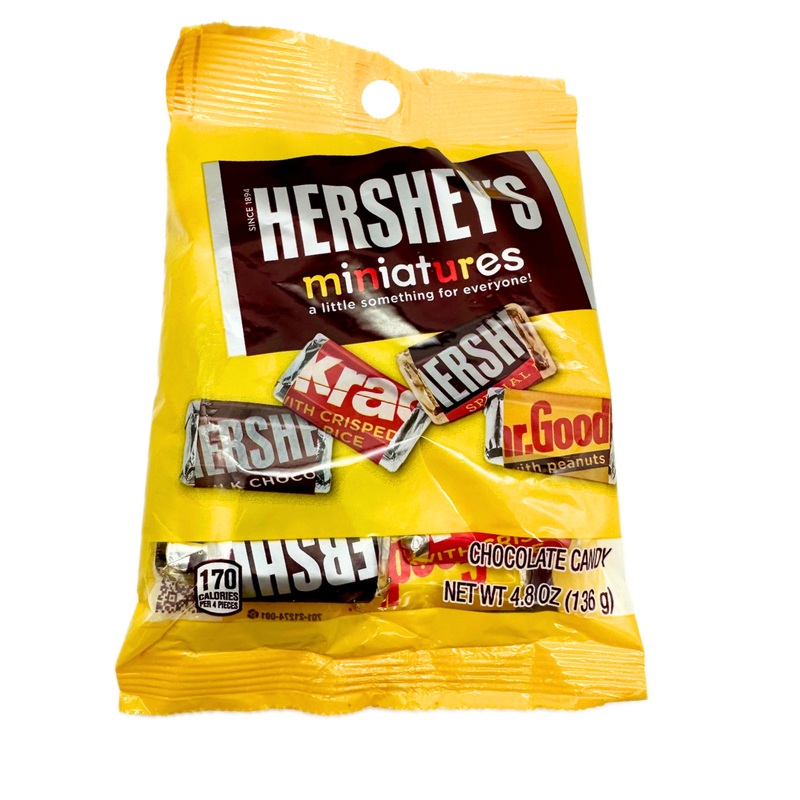 Hershey’s  Miniature Candy Bars 4.8oz Peg Bag