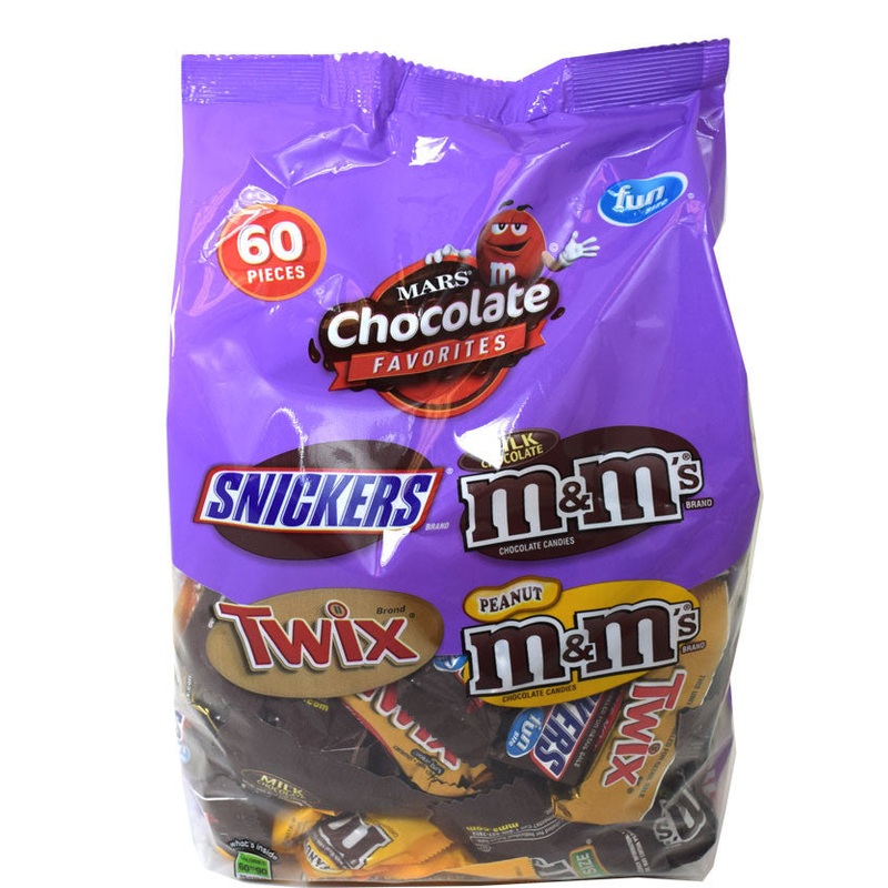 Mars Fun Size Chocolate Candy Bar Assortment 60 Count