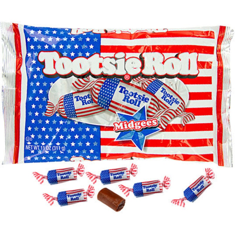 Patriotic Flag Wrapped Tootsie Rolls 11oz Bag