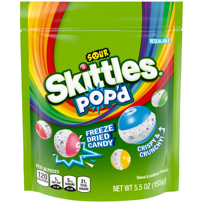 Skittles Sour Pop’d Freeze Dried Candy – 5.5oz