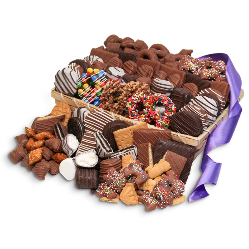 Snack Basket Gourmet Chocolate Covered Treat Gift Basket