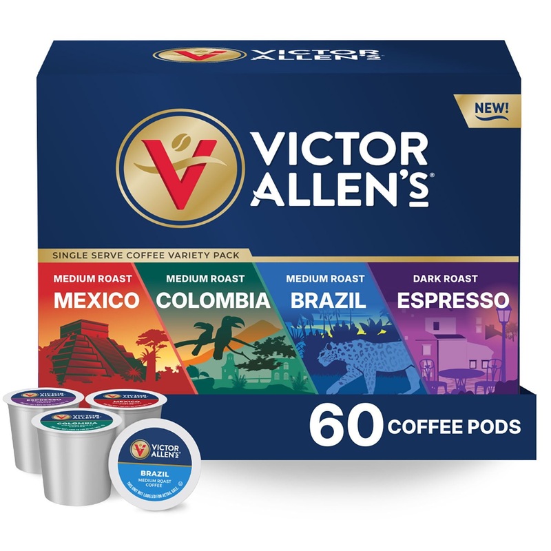 Victor Allen’s Signature Medium-Dark Roast Coffee Pods, Variety Pack, 60 ct.