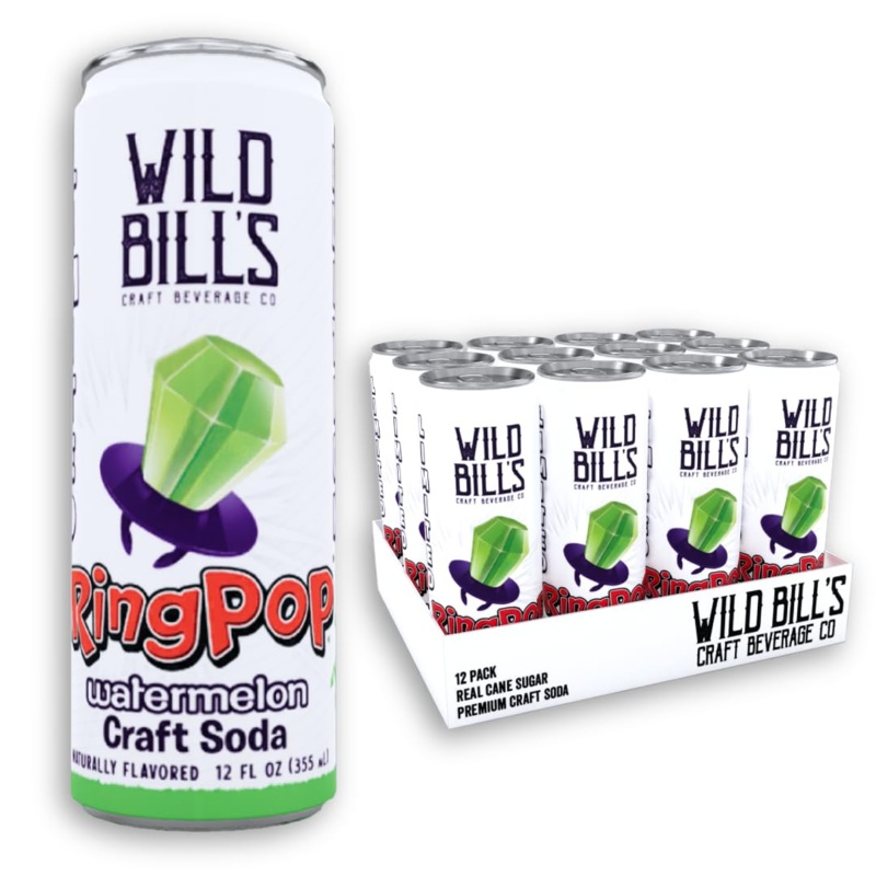 Wild Bill’s Craft Beverage Co. Ring Pop Watermelon Soda – 12oz / 12ct