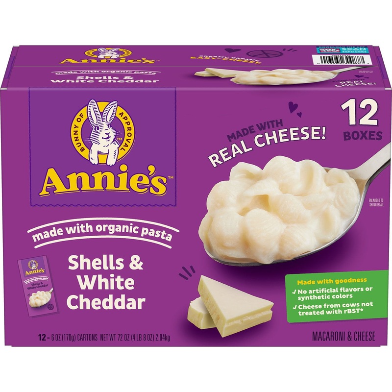 Annie’s Shells and White Cheddar Mac and Cheese 6 oz.,12 pk.