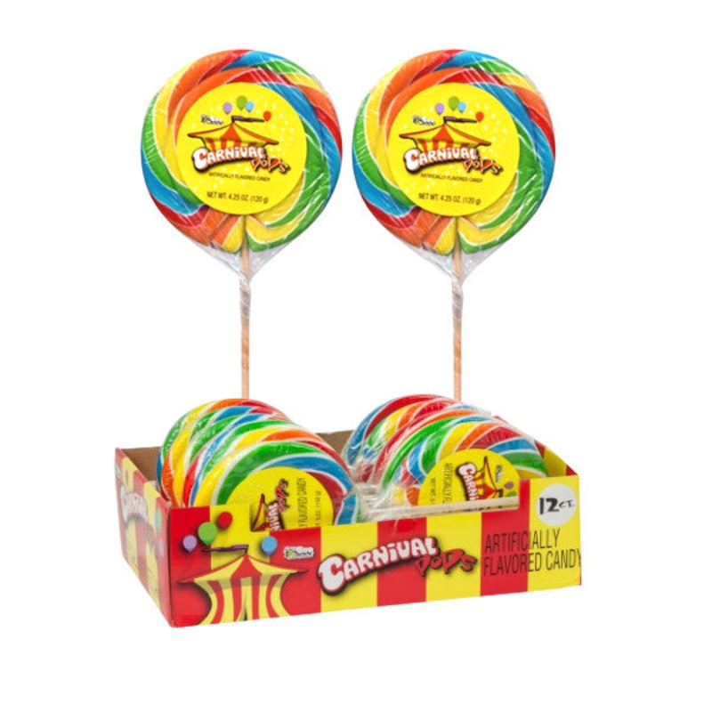 Giant Carnival Pops Lollipops – 4.25oz / 12ct