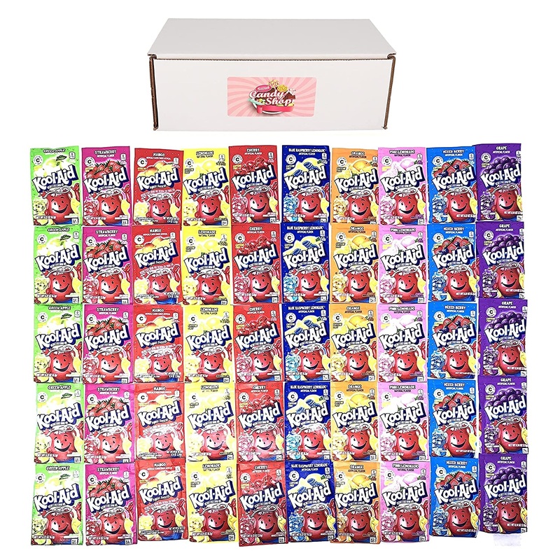Kool-Aid Drink Mix Packets Variety Pack of 10 Flavors (5 of each flavor, Total of 50)