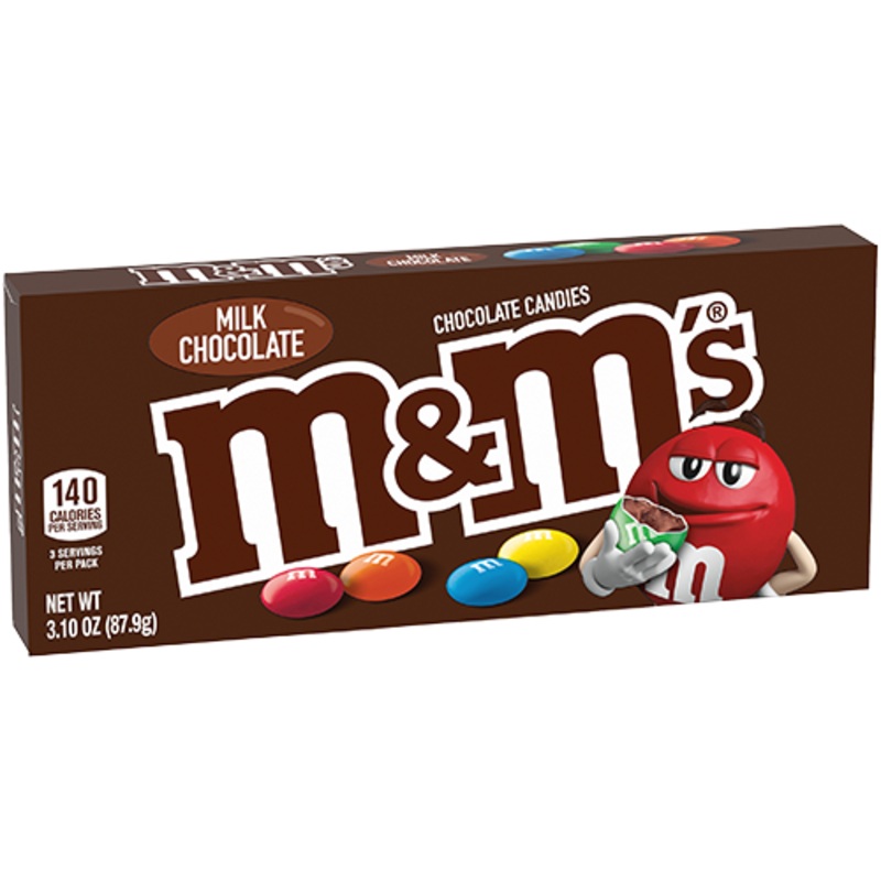 M&M’s Milk Chocolate Candies – 3.1-oz. Theater Box