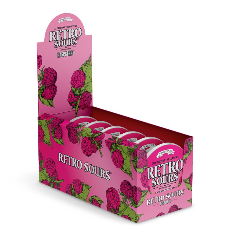Retro Sours Raspberry Hard Candy – 2.12oz / 8ct
