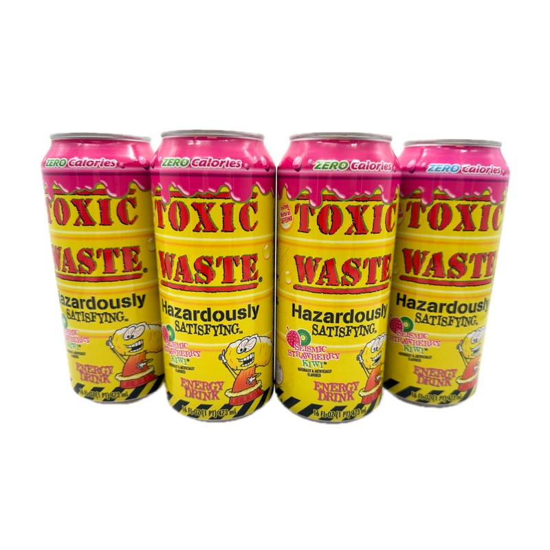 Toxic Waste Seismic Strawberry Kiwi Energy Drink – 16oz / 4ct