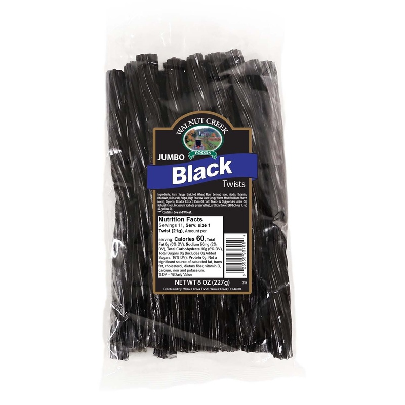 Walnut Creek Jumbo Black Licorice Twists – 8-oz. Bag