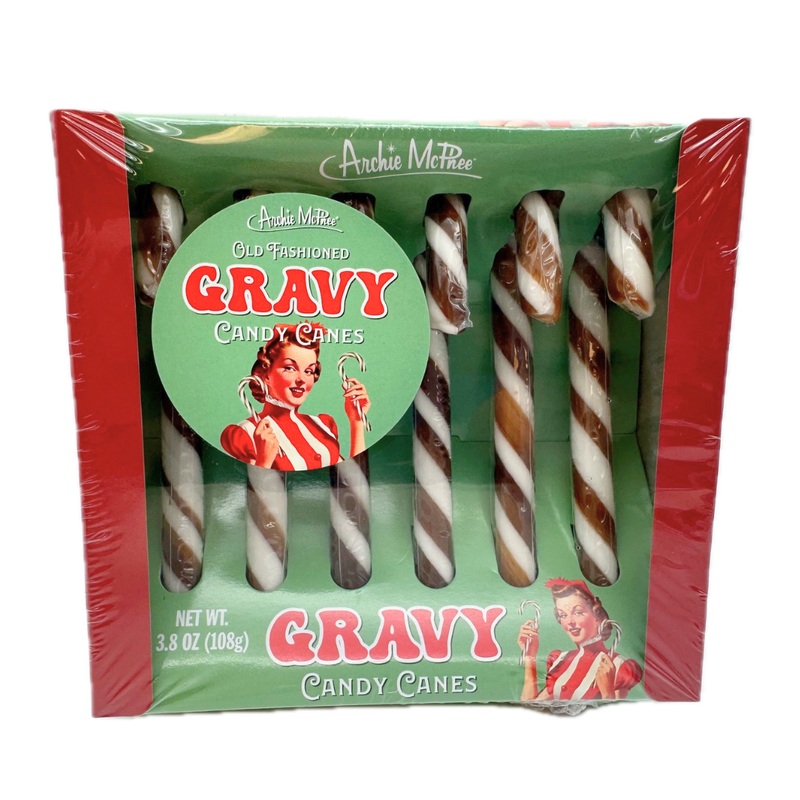 Archie McPhee Old Fashioned Gravy Flavored Candy Canes – 6ct