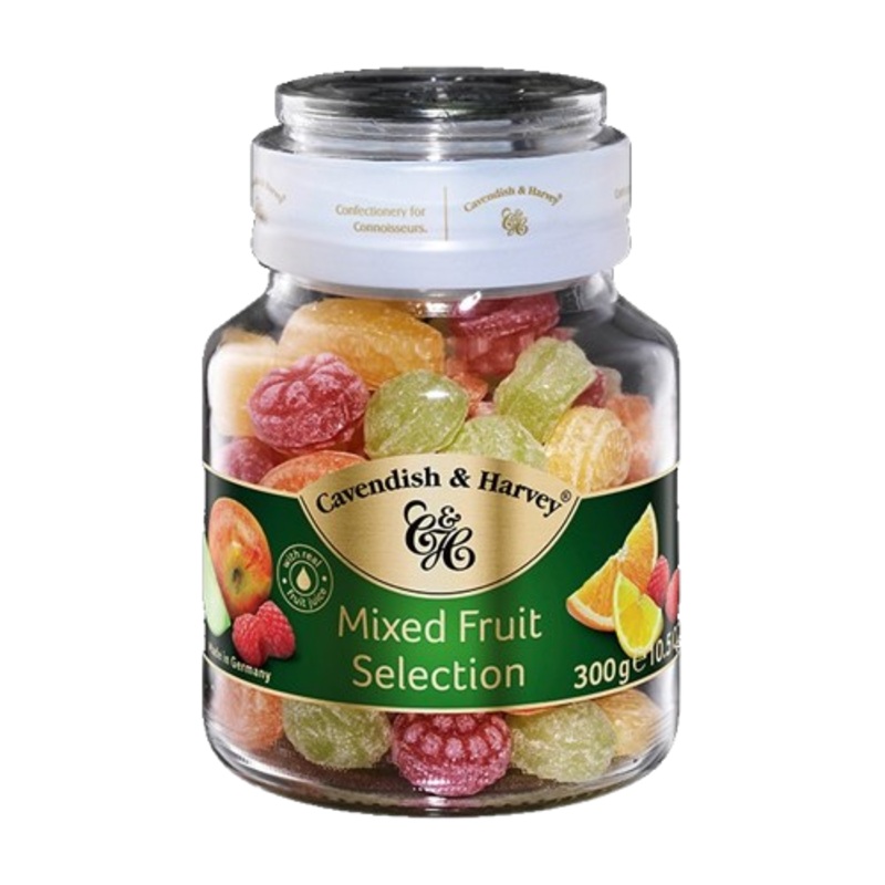 Cavendish & Harvey Mixed Fruit Candy Jar 10.5 oz.