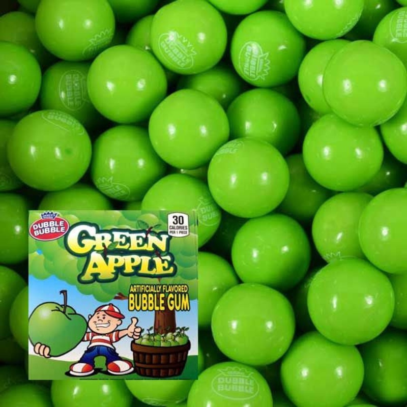Dubble Bubble Green Apple Gumballs 850 Count Bulk
