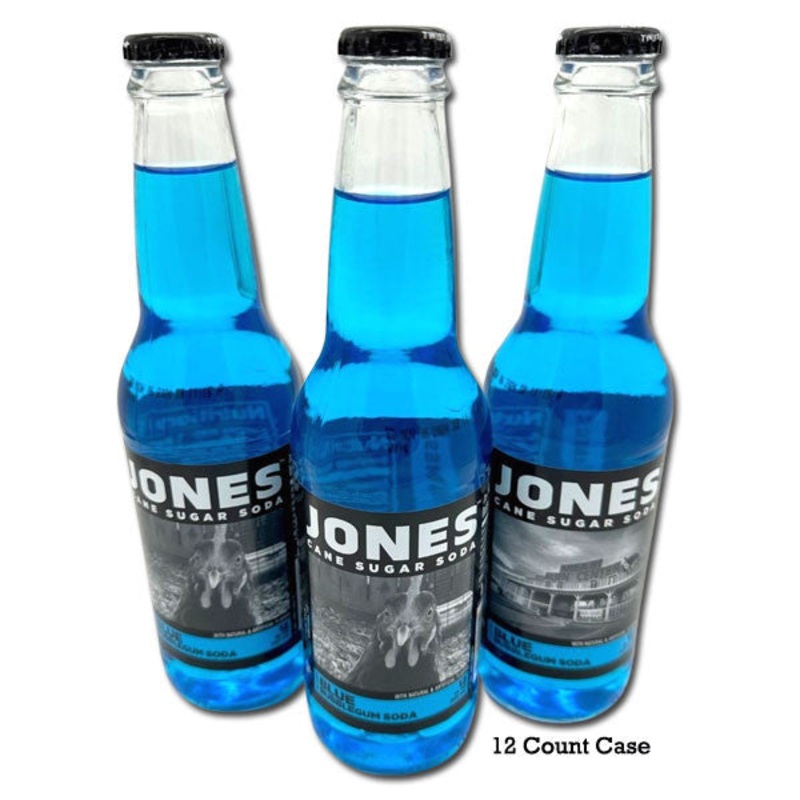 Jones Blue Bubblegum Soda – 12oz / 12 count