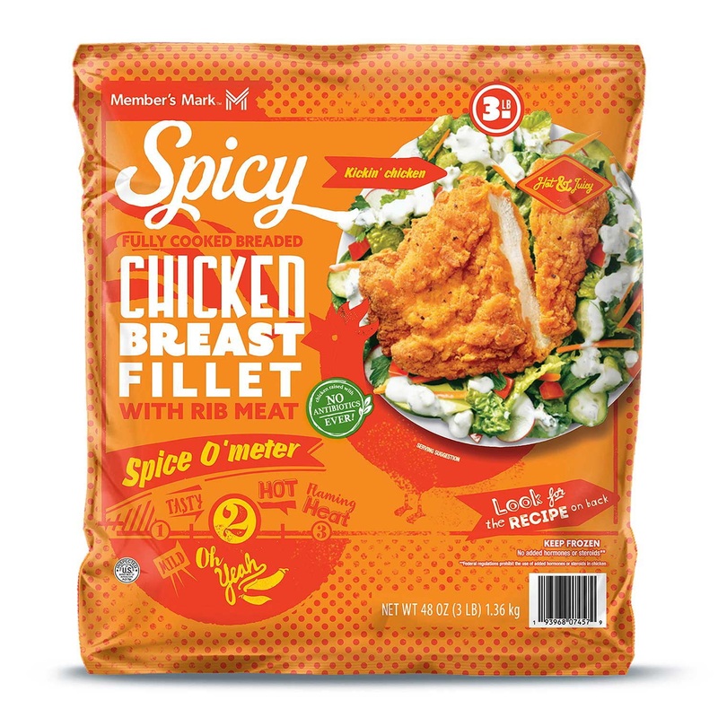 Member’s Mark Spicy Breaded Chicken Breast Fillets, Frozen, 3 lbs.