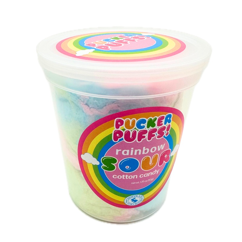 Pucker Puffs Sour Rainbow Cotton Candy – 1.75oz