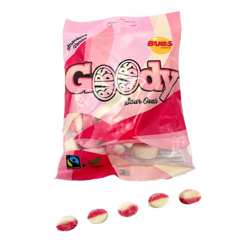 BUBS Goody Strawberry Vanilla Sour Ovals – 90g
