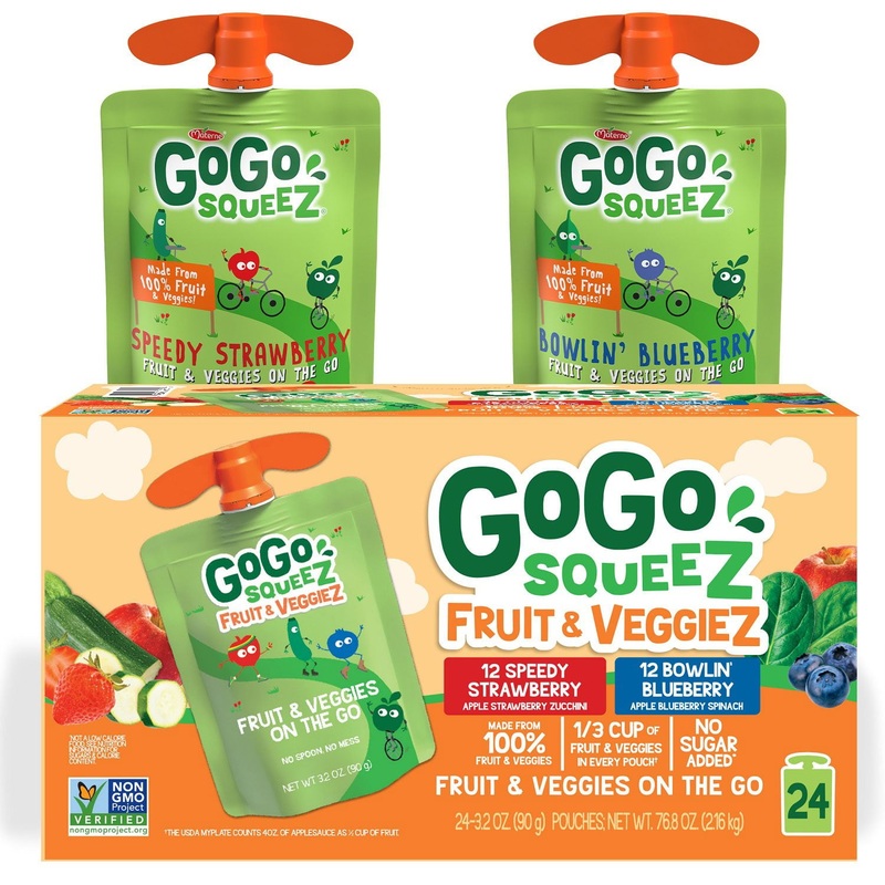 GoGo SqueeZ Fruit & VeggieZ Applesauce Pouches, 3.2 oz., 24 ct.