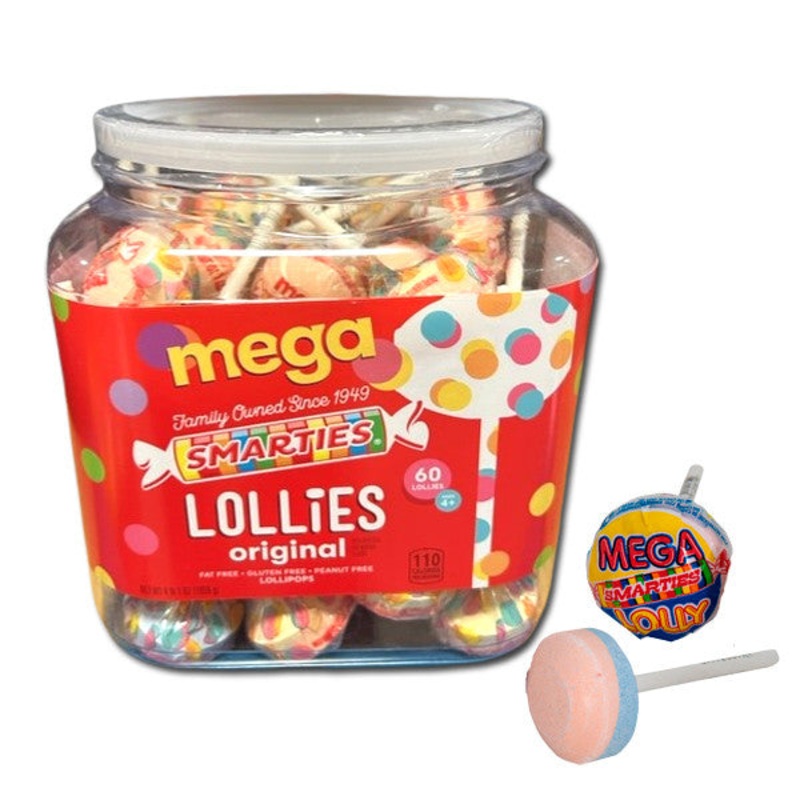 Mega Smarties Lollipops – 60ct