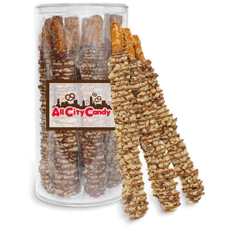 Milk Chocolate Hand Dipped Heath Covered Pretzel Rods 10 pc. Tube