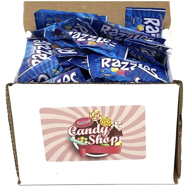Razzles Gum Original Flavor, Box of 100 Packs. (2 gum per pack, total of 200)