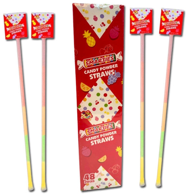 Smarties Candy Powder Straws – 0.37oz / 48ct