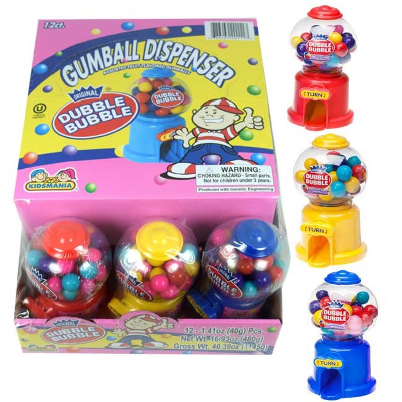 Dubble Bubble Mini Gumball Machines 12 Count