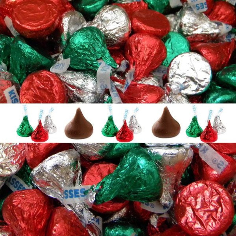 Hershey’s Milk Chocolate Red & Green Kisses – 25lb