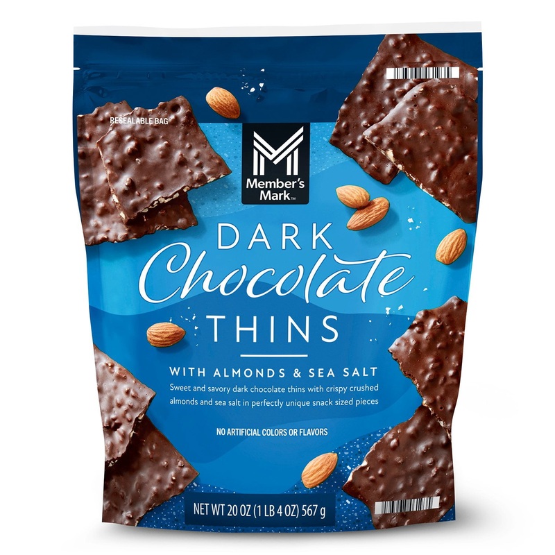 Member’s Mark Dark Chocolate Thins with Almonds & Sea Salt, 20 oz.