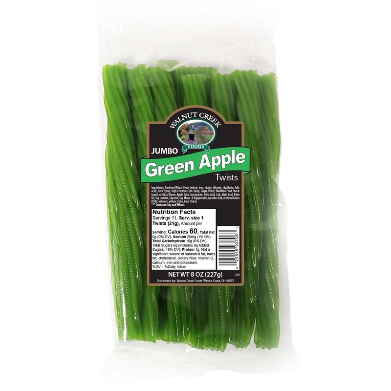 Walnut Creek Jumbo Green Apple Licorice Twists – 8-oz. Bag