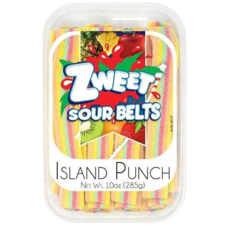 Zweet Island Punch Sour Belts 10 oz. Tub