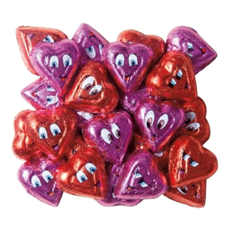 Heart-Toons Solid Milk Chocolate Flavored Hearts – 3 LB Bulk Bag