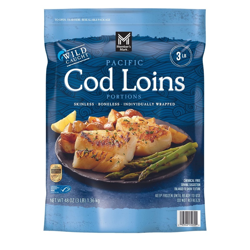 Member’s Mark Wild Caught Skinless and Boneless Pacific Cod Loins, Frozen, 3 lbs.