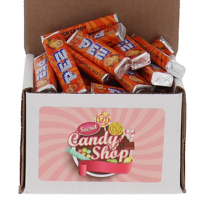 PEZ Candy Refill Candies Bulk in Box (Individually Wrapped) (Orange)