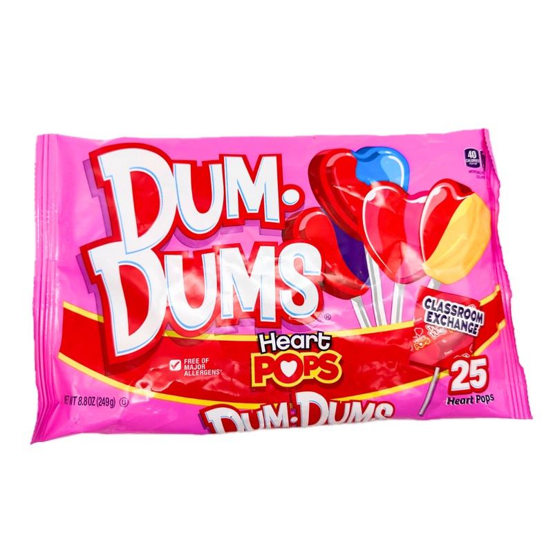 Dum Dums Heart Lollipops – 25ct