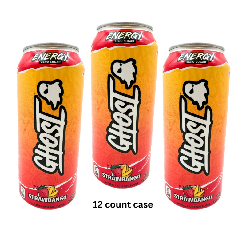 Ghost Energy Drink Strawbango – 16oz / 12ct