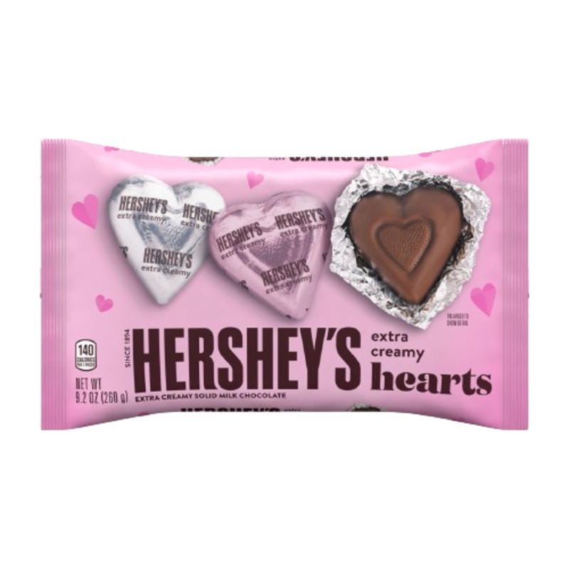 Hershey’s Valentine Extra Creamy Foil Wrapped Hearts 9.2 oz. Bag