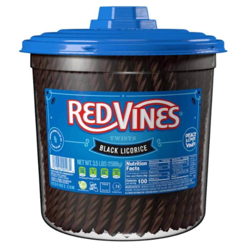 Red Vines Twists Black Licorice 3.5 lb. Tub